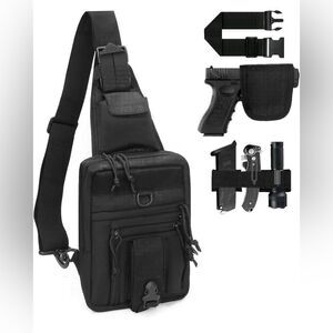 Tactical Chest Sling Pistol Bag Concealed Carry Handgun Shoulder Bag